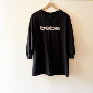 Y2k Bebe Black Oversized Sweatshirt Sleep Shirt Size Small Vintage